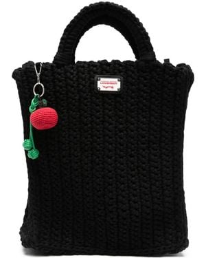 Charles Jeffrey Large Apple-Charm Tote Bag - Black