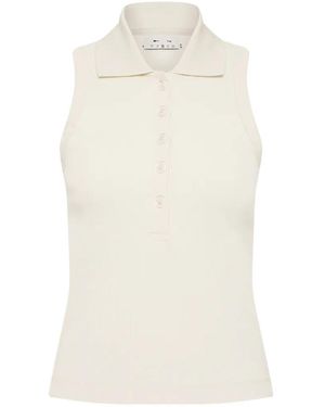 The Upside Collared Sleeveless Polo Top - White