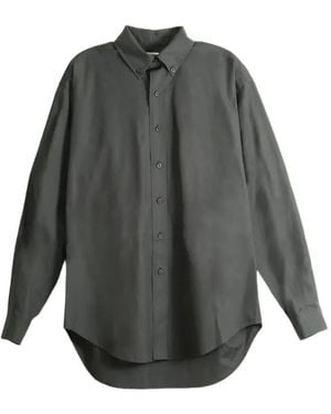 Rier Button-Down Collar Poplin Shirt - Grey