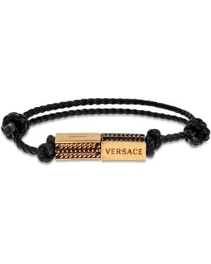 Versace Bracelet Axis En Cuir - Black