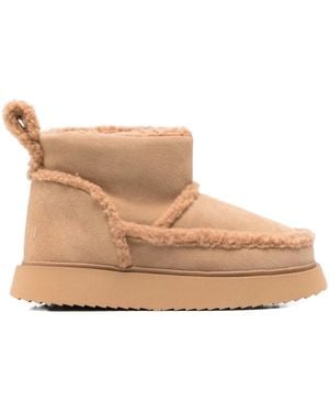 Inuikii Shearling-Trim Ankle Boots - Natural