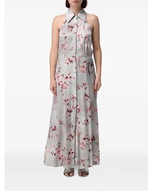 CRI.DA Campanula Floral-Print Maxi Dress - White