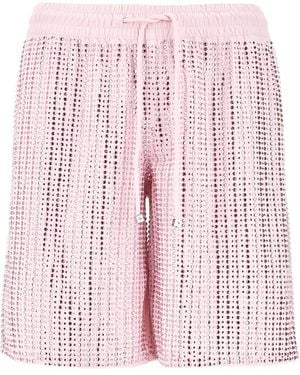 VENUJA Pantalones Cortos Con Apliques De Cristal - Rosa