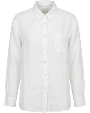 120% Lino Long-Sleeve Linen Shirt - White