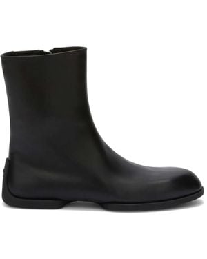 Jil Sander レザー アンクルブーツ - ブラック