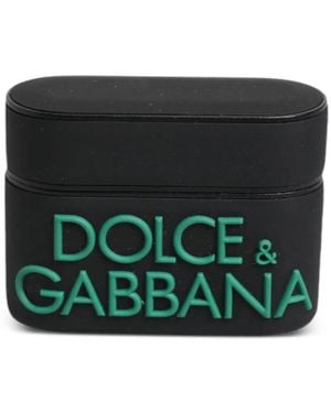 Dolce & Gabbana Étui Pour Airpods À Logo Embossé - Green