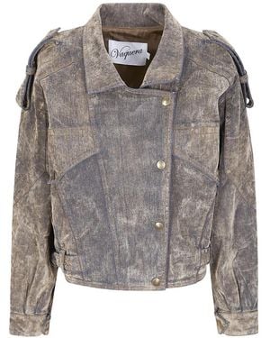 VAQUERA Beflockte Jeansjacke - Grau