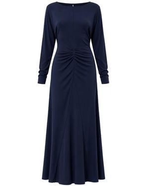 Twinset Gathered Long-Sleeve Dress - Blue