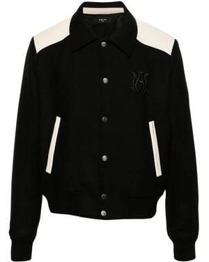 Amiri Wool Blend Bomber Jacket - Black