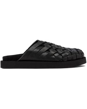 Buttero Leather Slides - Black