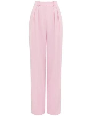 Alex Perry Pleated Straight-Leg Pants - Pink