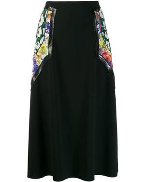 Stella McCartney Floral Panel Midi Skirt - Black