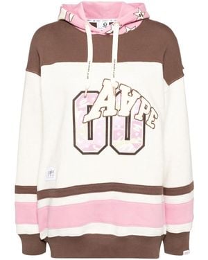 Aape By A Bathing Ape Logo-Patch Hoodie - Pink