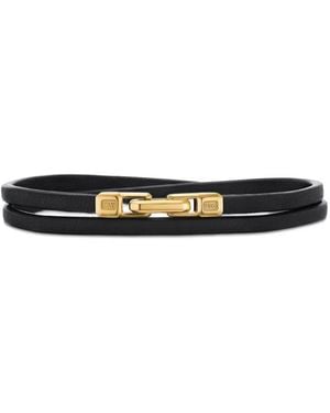 David Yurman Pulsera De Cuero Streamline Double Wrap De 4 Mm En Oro Amarillo De 18 Ct - Blanco