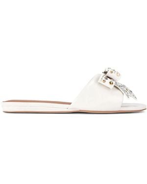 Kurt Geiger Kensington Crystal-Bow Sandals - White
