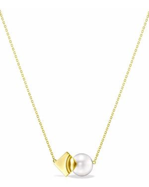 Tasaki 18Kt M/G Square Leaf Pearl Pendant - Metallic