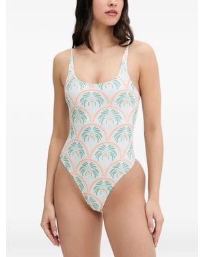 Hurley Palm-Tree Print Swimsuit - Blue