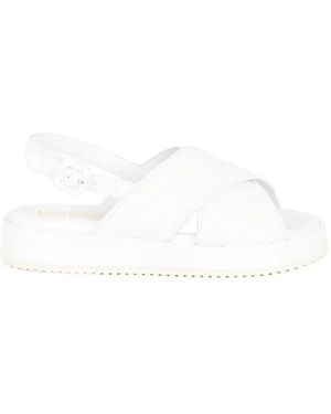Luca Grossi Woven Crossover Sandals - White