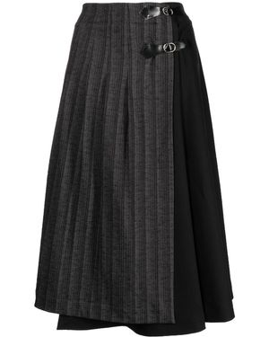 Antonio Marras Two-Tone Buckle-Fastening Skirt - Black