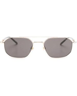 Montblanc Geometric-Frame Double-Bridge Sunglasses - White