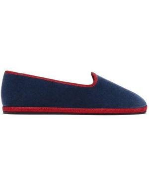 SCAROSSO William Iv Velvet Slippers - Blue