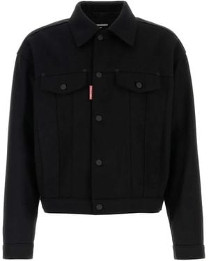 DSquared² Virgin Wool-Blend Shirt Jacket - Black