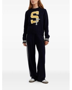 Chinti & Parker X Peanuts Striped Varsity Jumper - Blue