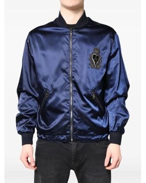 Dolce & Gabbana Dg Crown Bomber Jacket - Blue