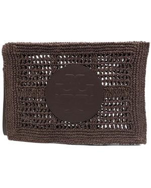 Tory Burch Bolso De Mano Con Parche Del Logo - Marrón