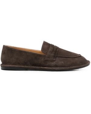 Linda Baumann Suede Penny Loafers - Brown