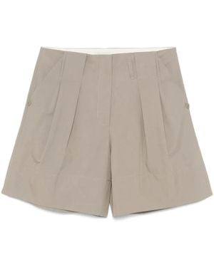 Low Classic Pleat-Detail Shorts - Natural