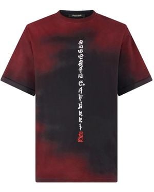Roberto Cavalli T-Shirt Mit Drachen-Print - Rot