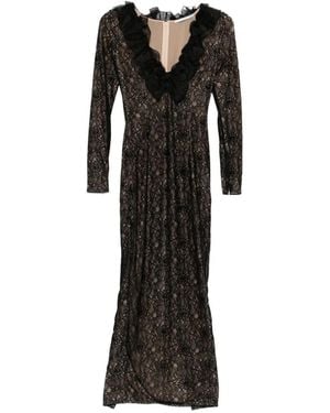 Alessandra Rich Lace Maxi Dress - Black