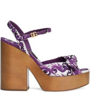 Dolce & Gabbana Sandalen Mit Majolica-Print 130Mm - Lila