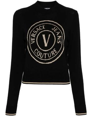 Versace Jeans Couture Vエンブレム プルオーバー - ブラック