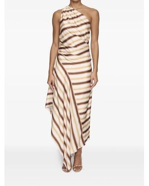 A.L.C. One-Shoulder Striped Dress - White