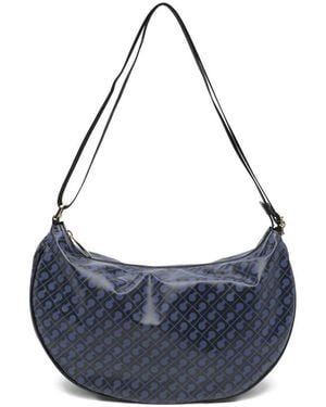 Gherardini Monogram-Print Shoulder Bag - Blue