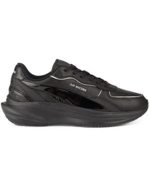 Kat Maconie Aura Snakeskin-Effect Panelled Trainers - Black