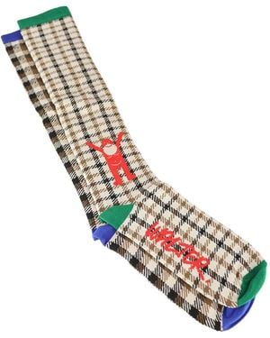 Walter Van Beirendonck Geruite Sokken - Metallic