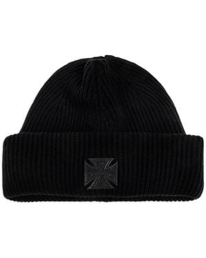 Vetements Logo-Detail Beanie Hat - Black