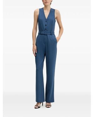Sisley Belted Jumpsuit - Blue