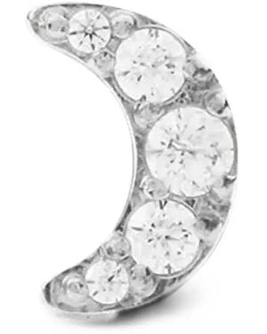 Daniel Wellington Crystal-Embellished Crescent Moon Earrings - White