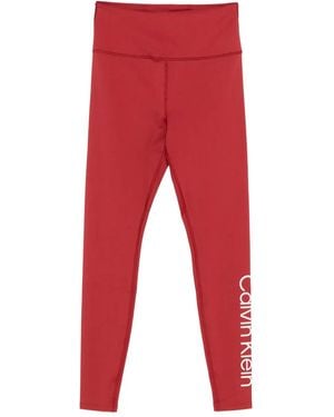 Calvin Klein Logo-Print Leggings - Red