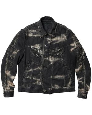Julius Gebleekt Denim Jack - Zwart