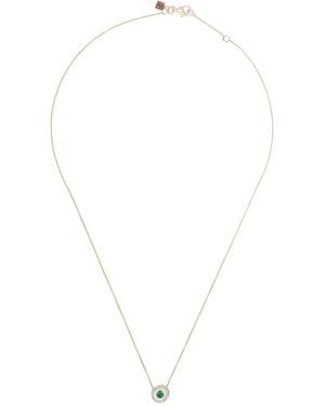 Selim Mouzannar 18Kt Rose Diamond Emerald Mina Necklace - White