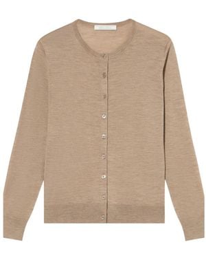 Brooks Brothers Crew-Neck Cardigan - Natural