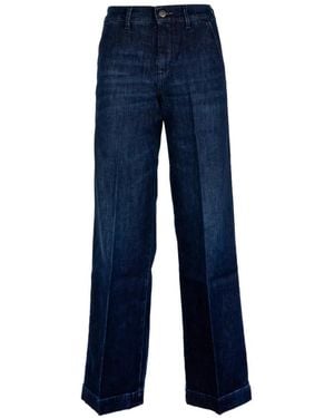 CIGALA'S Pressed-Crease Wide-Leg Jeans - Blue