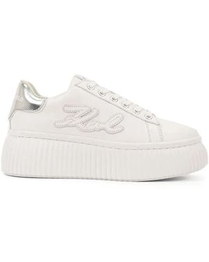 Karl Lagerfeld Logo-Patch Trainers - White