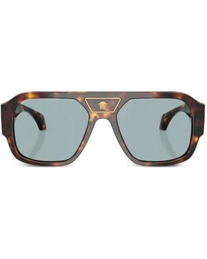 Versace スクエアフレーム サングラス - グレー