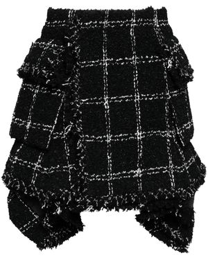 Sacai Asymmetric Tweed Skirt - Black